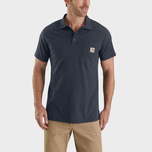 CHA-S3 (Carhartt force cotton delmont pocket polo navy) 12293278