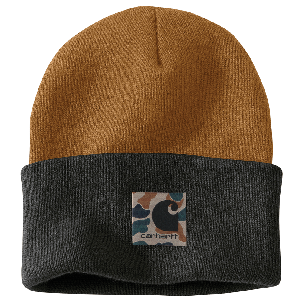 CHA-B5 (Carhartt knit camo patch beanie brown) 122392523