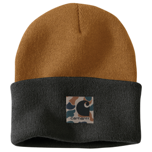 CHA-B5 (Carhartt knit camo patch beanie brown) 122392523