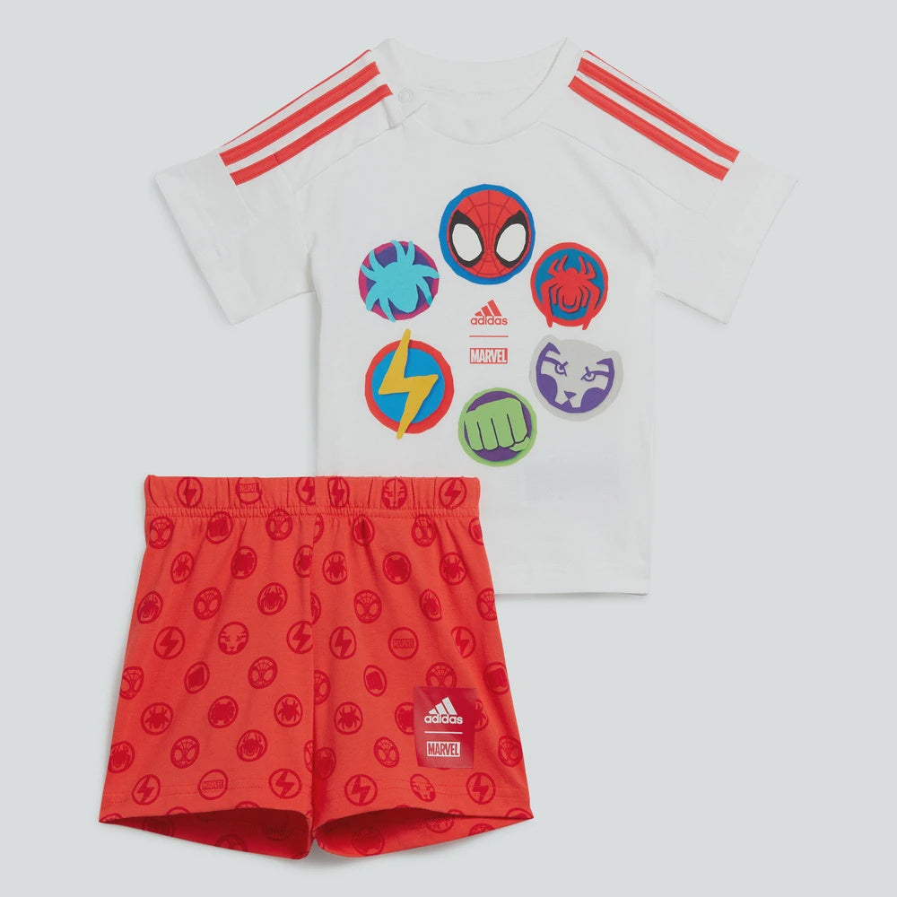 AA-T21 (Adidas x marvel spider-man tee and shorts set white/bright red) 92394095