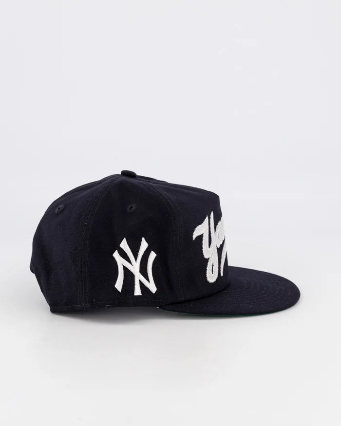 NEC-O42 (Golfer new york yankees Q322 script applique osfm snap back) 92293250 NEW ERA