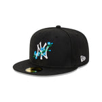 NEC-K39 (5950 New york yankees Q322 floral black fitted hat) 72294000 NEW ERA