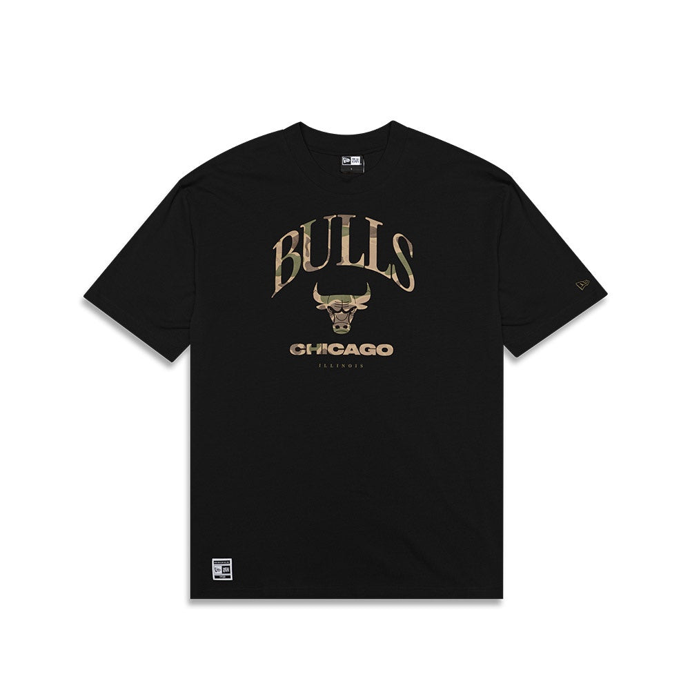 NEA-E6 (New era oversize tee chicago bulls black/camo) 52394000 NEW ERA