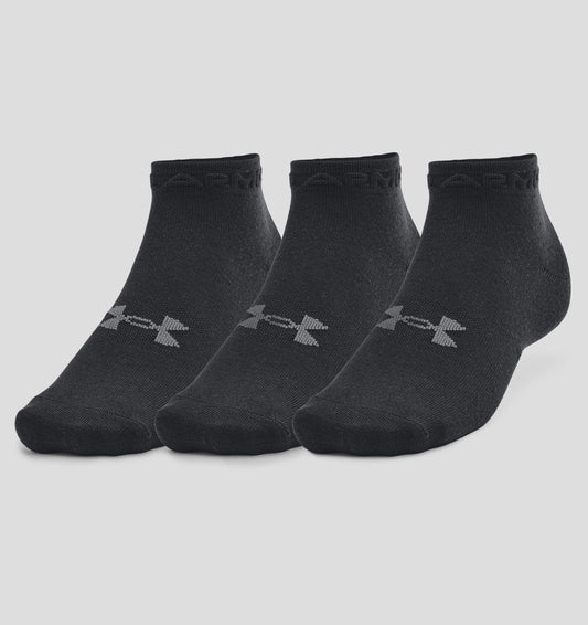 UAA-X10 (Under armour unisex essentials low cut 3 pack socks black/pitch gray) 102391304