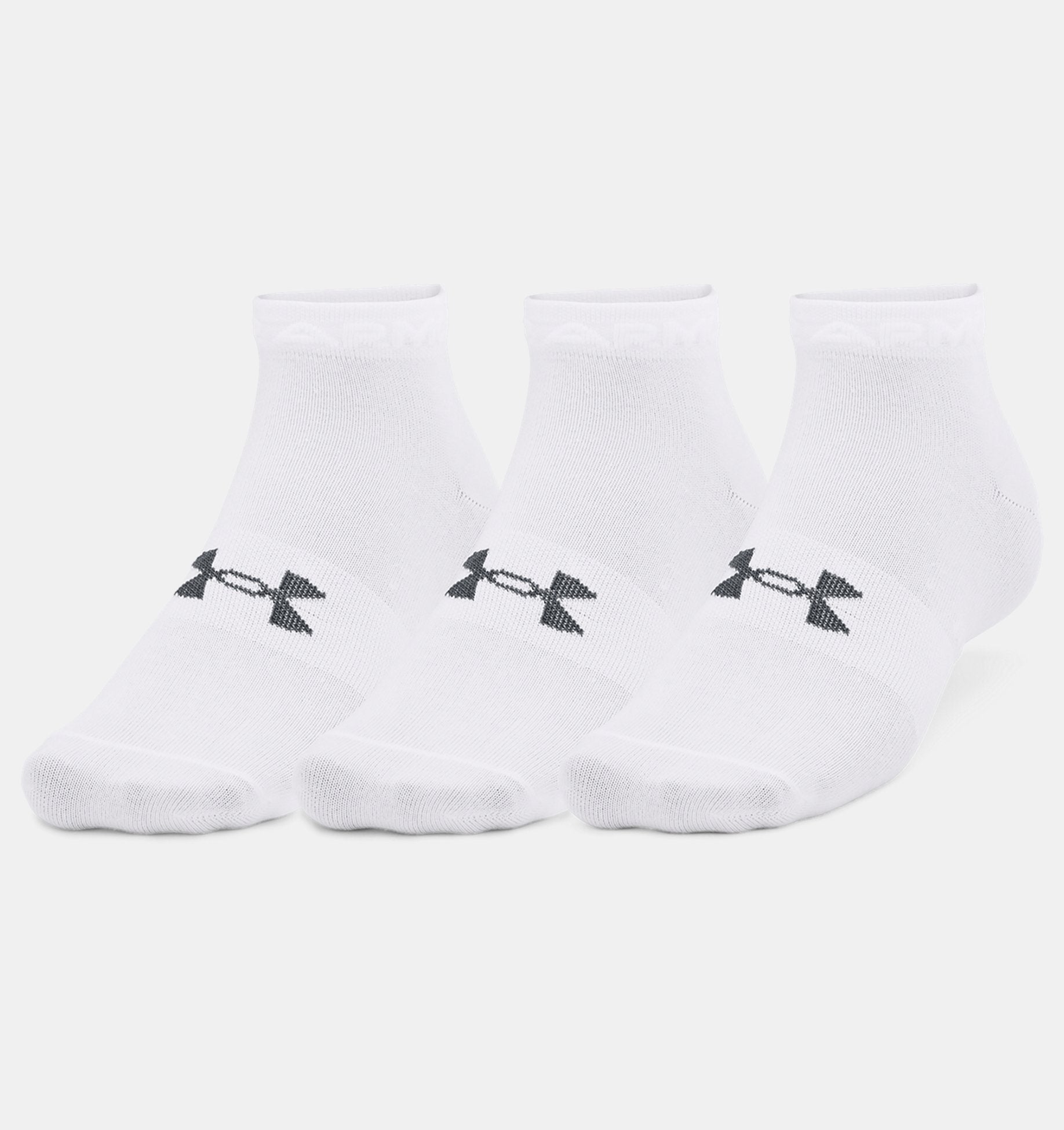 UAA-Y10 (Under armour unisex essentials low cut 3 pack white/pitch gray) 102391304