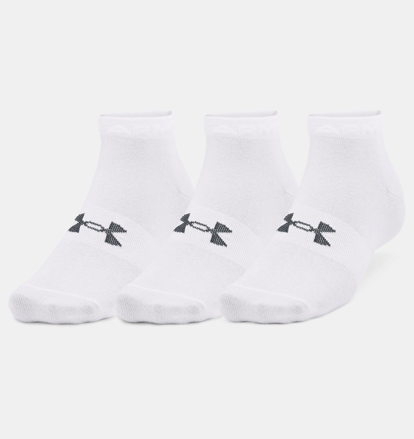 UAA-Y10 (Under armour unisex essentials low cut 3 pack white/pitch gray) 102391304