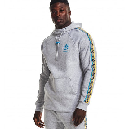 UAA-O3 (Mens curry fleece pull over hoodie modgrey light/taxi/radar blue) 102196087 UNDER ARMOUR