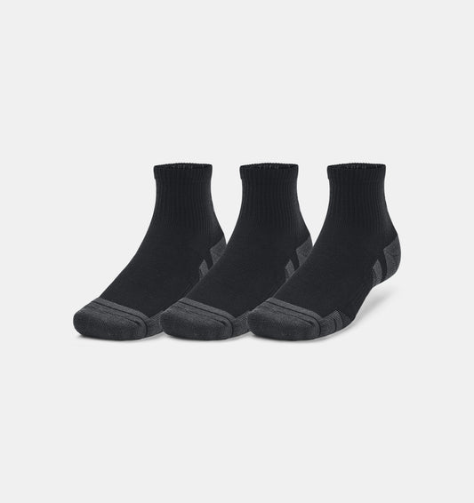 UAA-Y11 (Under armour unisex performance tech 3 pack quarter socks black/jet grey) 22491304