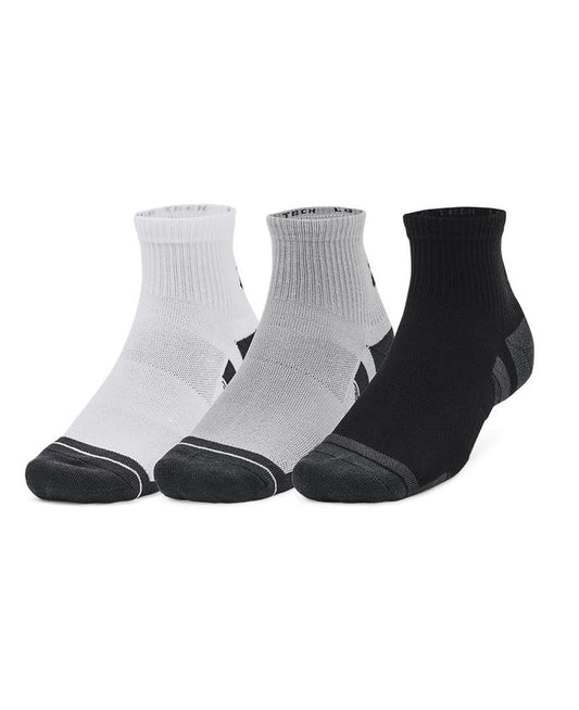 UAA-Z11 (Under armour unisex performance tech 3 pack quarter socks mod grey/white/jet grey) 22491304