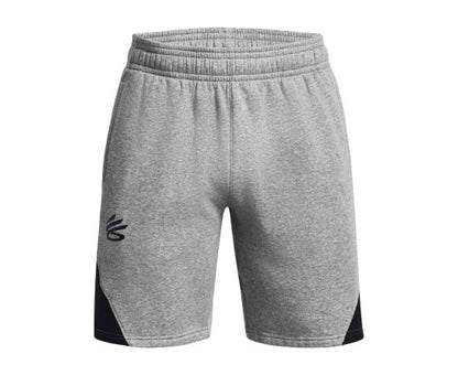 UAA-Q11 (Under armour mens curry splash fleece short mod gray/heather/black) 122393478