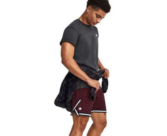 UAA-T10 (Under armour curry mesh shorts 3 dark maroon/white) 92395217