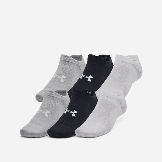UAA-H12 (Under armour essential no- show 6 Pack socks black/halo gray) 22491739