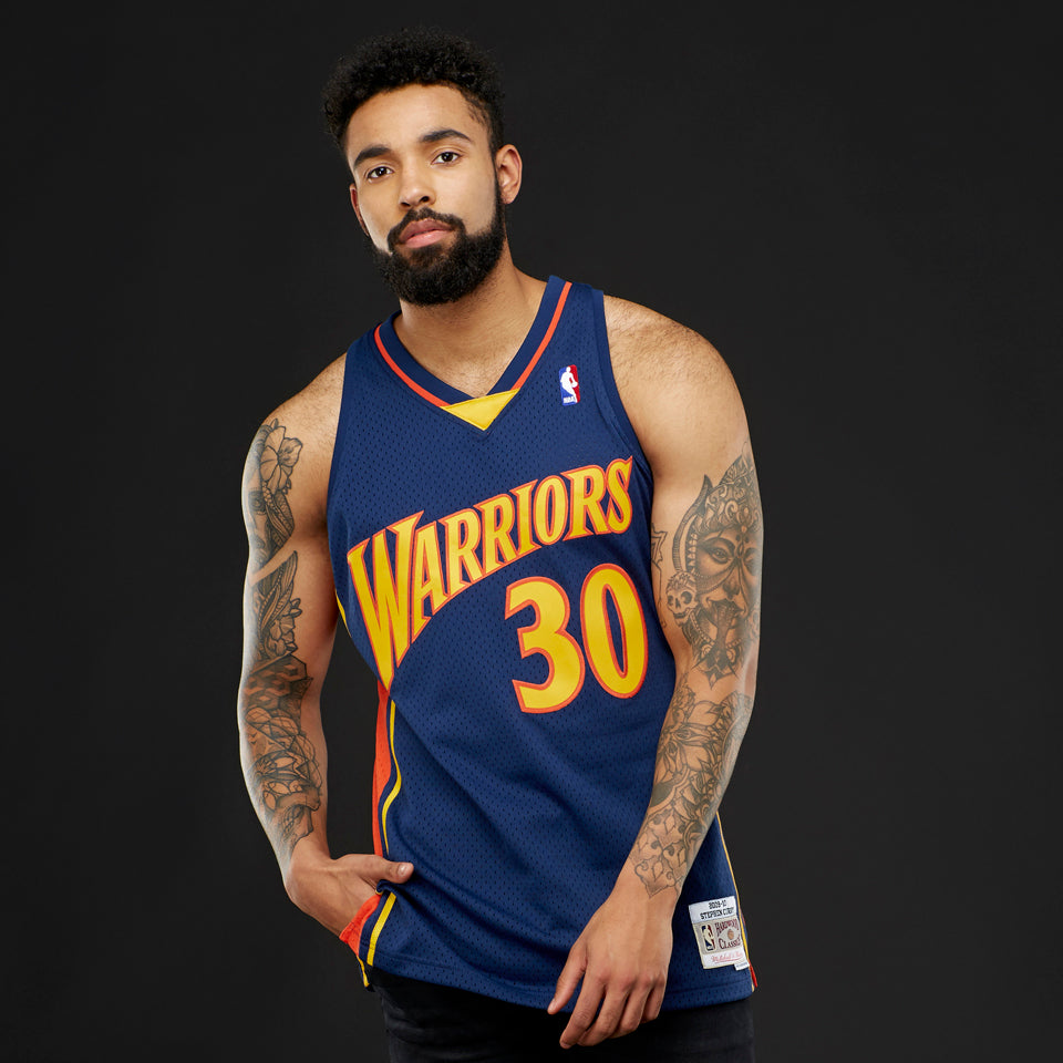 MNA-F (NBA SWING JERSEY WARRIORS #30  Stephen Curry ROAD 09-10 NAVY) 321098260 MITCHELL AND NESS