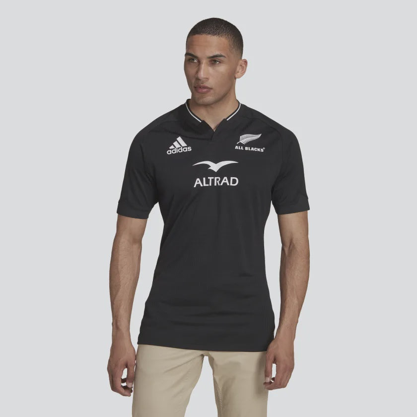 AA-L20 (Adidas all blacks rugby home jersey black/white) 42396820 ADIDAS