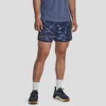 UAA-E10 (Under armour men's project rock mesh printed shorts midnight navy/mesa yellow) 72393913 UNDER ARMOUR