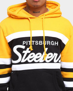 MNA-V13 (Head coach hoody steelers black/yellow) 1021998695 MITCHELL AND NESS