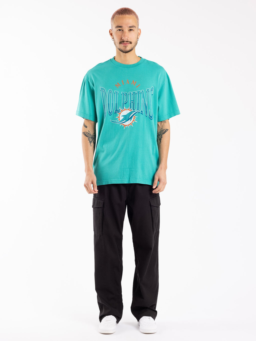 MJA-Y8 (Majestic vintage arch state tee dolphin faded teal) 22393043 MAJESTIC