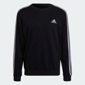 AA-L14 (Adidas essentials french terry 3-stripes sweatshirt crew black/white) 52294095 ADIDAS