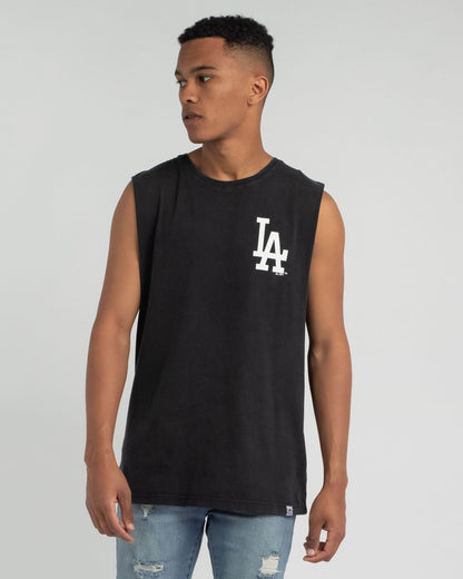 MJA-Q6 (Wash vinny muscle tee dodgers washed black) 122193043 MAJESTIC