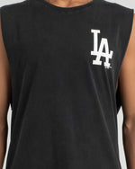 MJA-Q6 (Wash vinny muscle tee dodgers washed black) 122193043 MAJESTIC