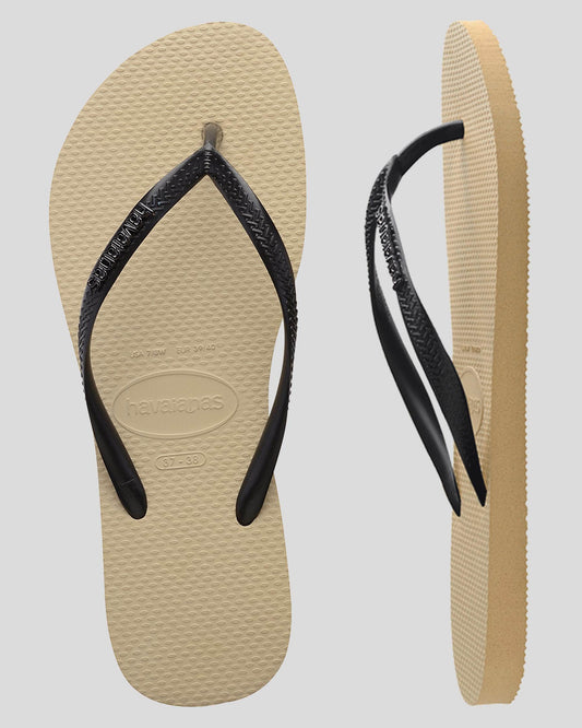 HA-WX6 (Slim logo metallic 2181 sand grey/black) 112192200 HAVAIANAS