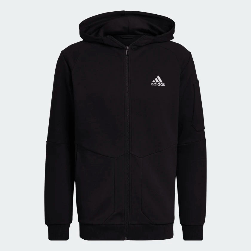 AA-G14 (Adidas essentials 4 game day full zip hoodie black/white) 52295630 ADIDAS