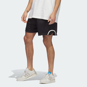 AA-Y19 (Adidas basketball mesh shorts black/silver) 32294350 ADIDAS