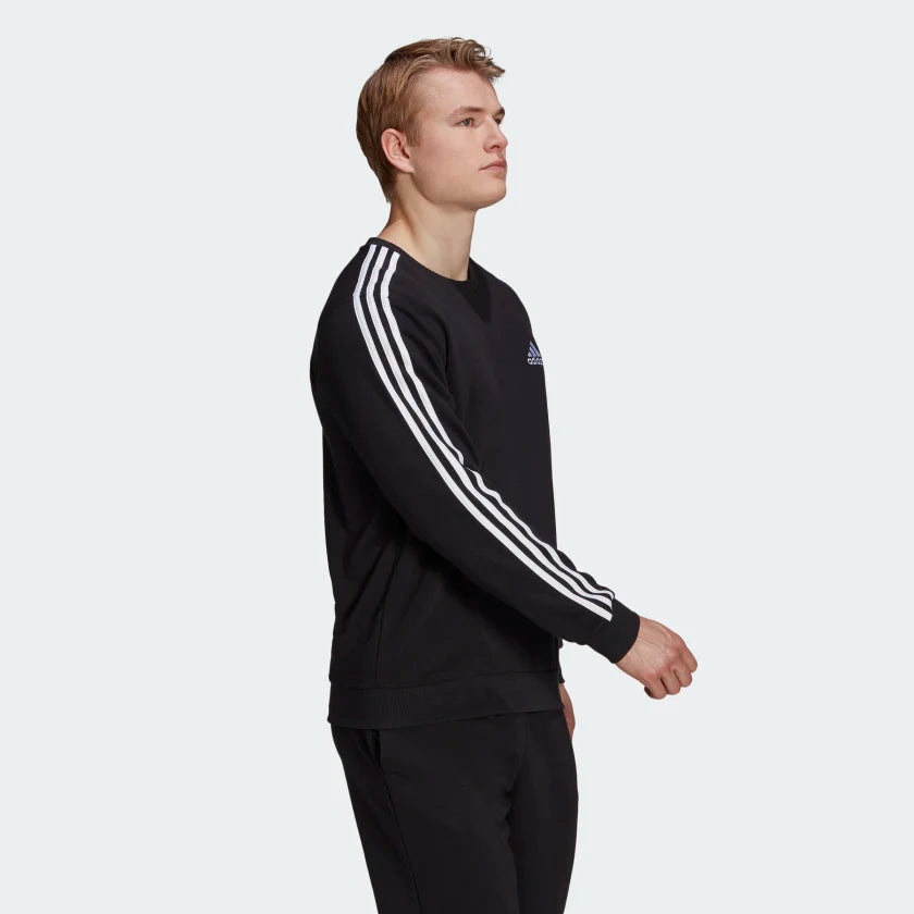 AA-L14 (Adidas essentials french terry 3-stripes sweatshirt crew black/white) 52294095 ADIDAS