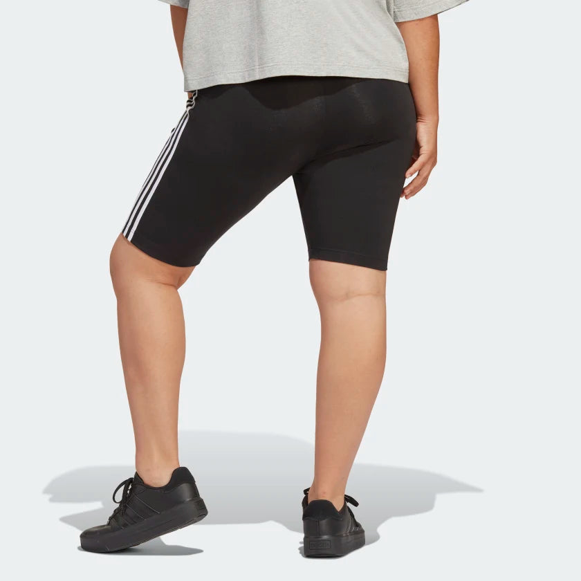 AA-E19 (Adidas women's essentials 3-stripes bike shorts black/white) 32292560 ADIDAS