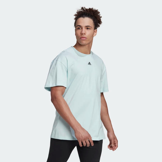 AA-B18 (ESSENTIALS FEELVIVID DROP SHOULDER TEE Almost Blue / Black) 12393070 ADIDAS