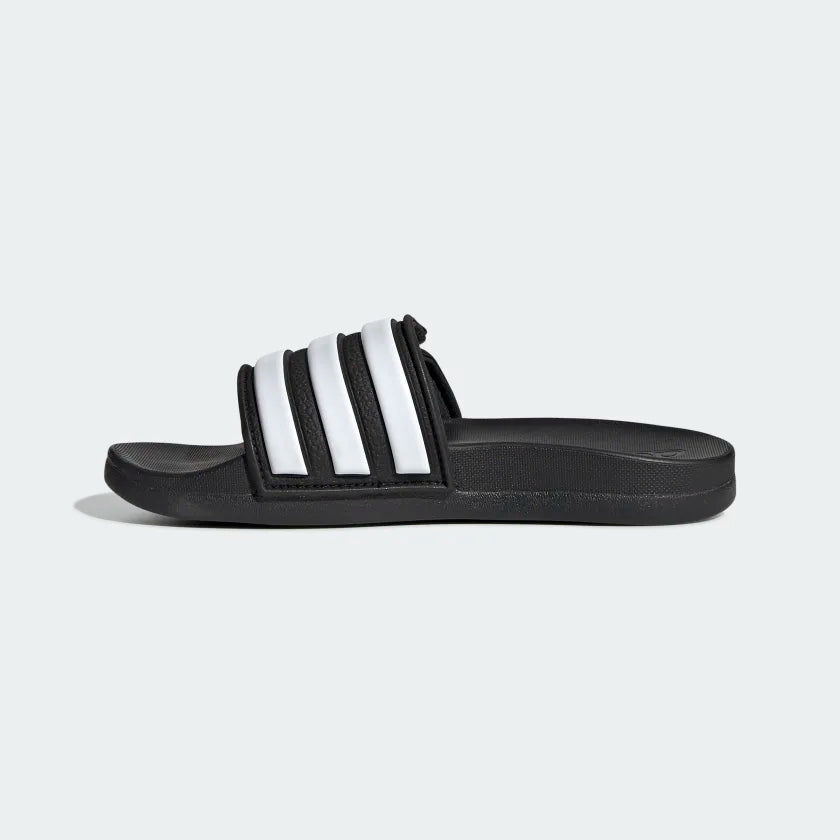 A-T64 (Adidas adilette comfort adjustable kids slides black/white) 112292815 ADIDAS