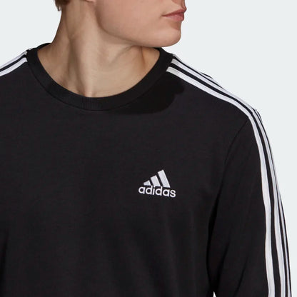 AA-L14 (Adidas essentials french terry 3-stripes sweatshirt crew black/white) 52294095 ADIDAS