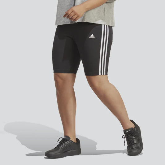 AA-E19 (Adidas women's essentials 3-stripes bike shorts black/white) 32292560 ADIDAS