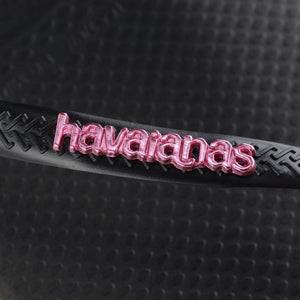 HA-WO6 (Slim logo metallic 1094 black/pink) 52392391 HAVAIANAS