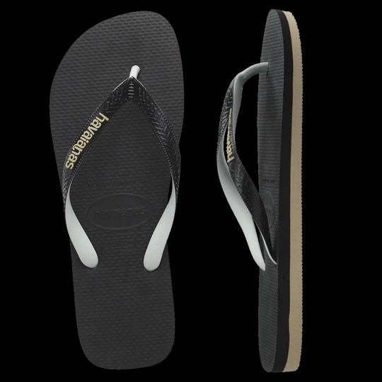 HA-A7 (Havaianas top rubber flip flops black/white 0133) 112391956
