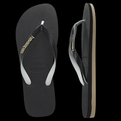 HA-A7 (Havaianas top rubber flip flops black/white 0133) 112391956
