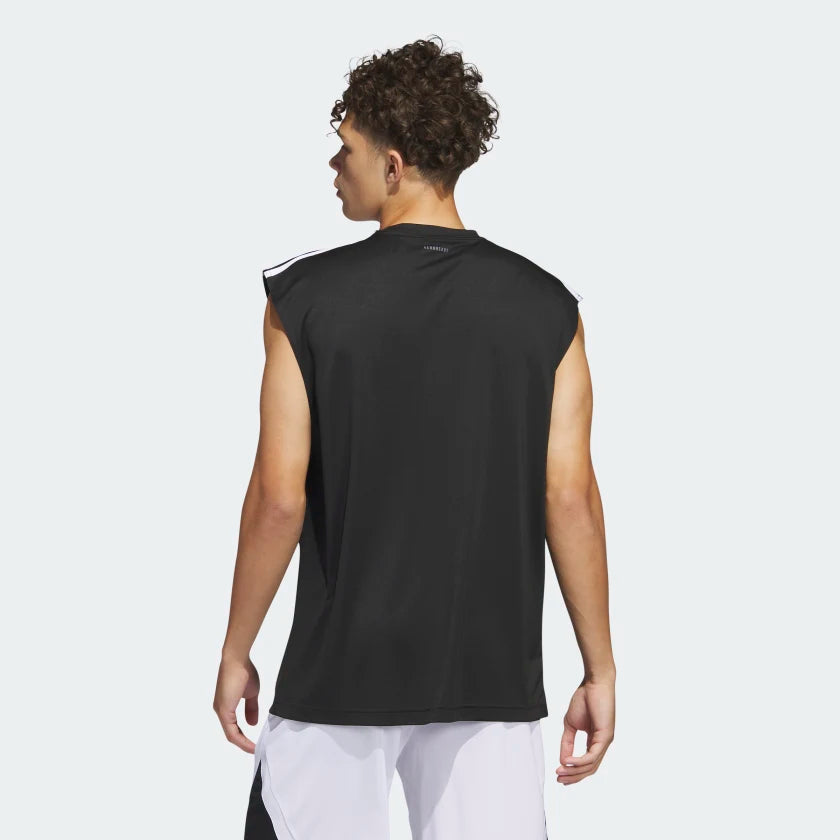 AA-D18(ALL-WORLD SLEEVELESS TANK TEE BLACK/WHITE) 12391795 ADIDAS