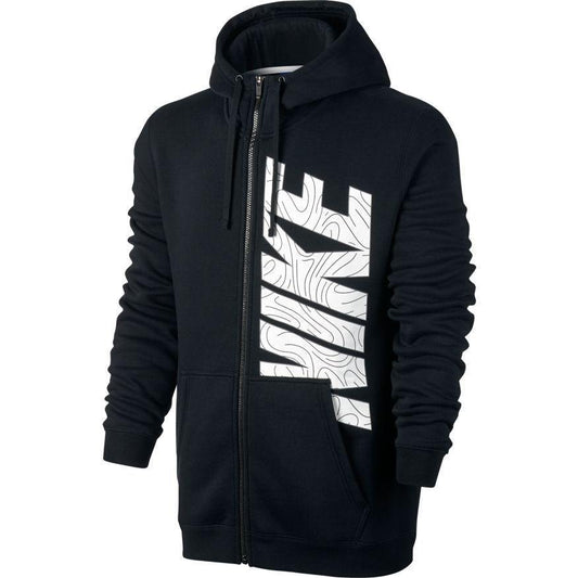 NA-G6 (M NSW HOODIE FZ FLC GX BLK/WHT) 21794374 - Otahuhu Shoes