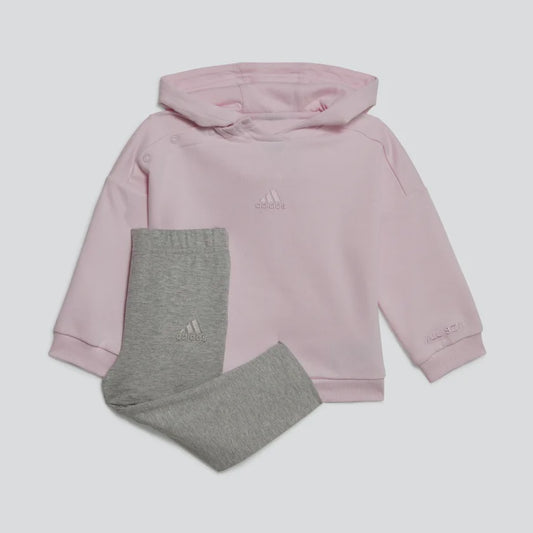 AA-B20 (Adidas hooded fleece tracksuit clear pink/heather grey) 32294605 ADIDAS