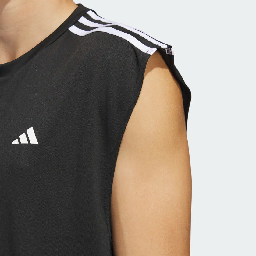 AA-D18(ALL-WORLD SLEEVELESS TANK TEE BLACK/WHITE) 12391795 ADIDAS