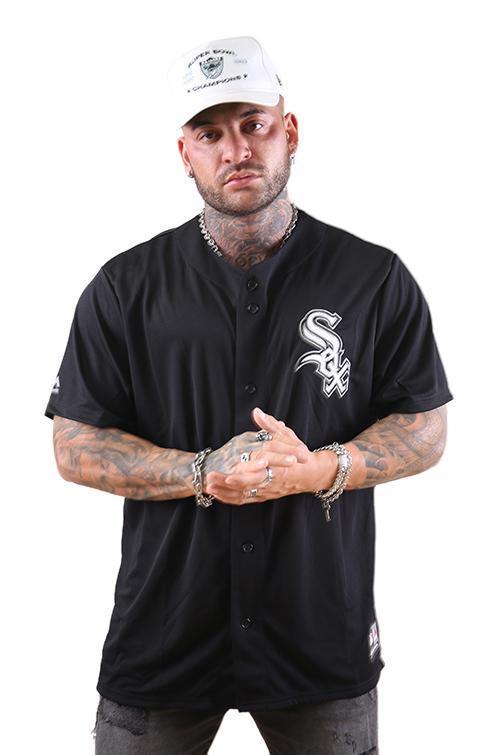 MJA-C2 (Chest logo rep jersey white sox standard black) 92094347 - Otahuhu Shoes