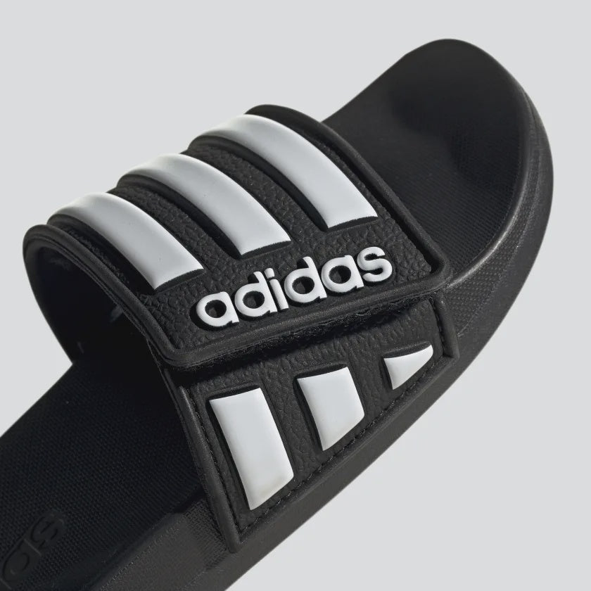 A-T64 (Adidas adilette comfort adjustable kids slides black/white) 112292815 ADIDAS