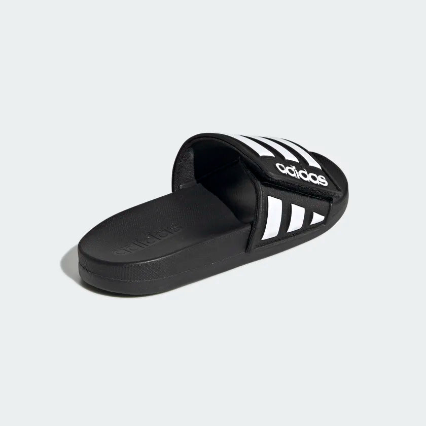 A-T64 (Adidas adilette comfort adjustable kids slides black/white) 112292815 ADIDAS