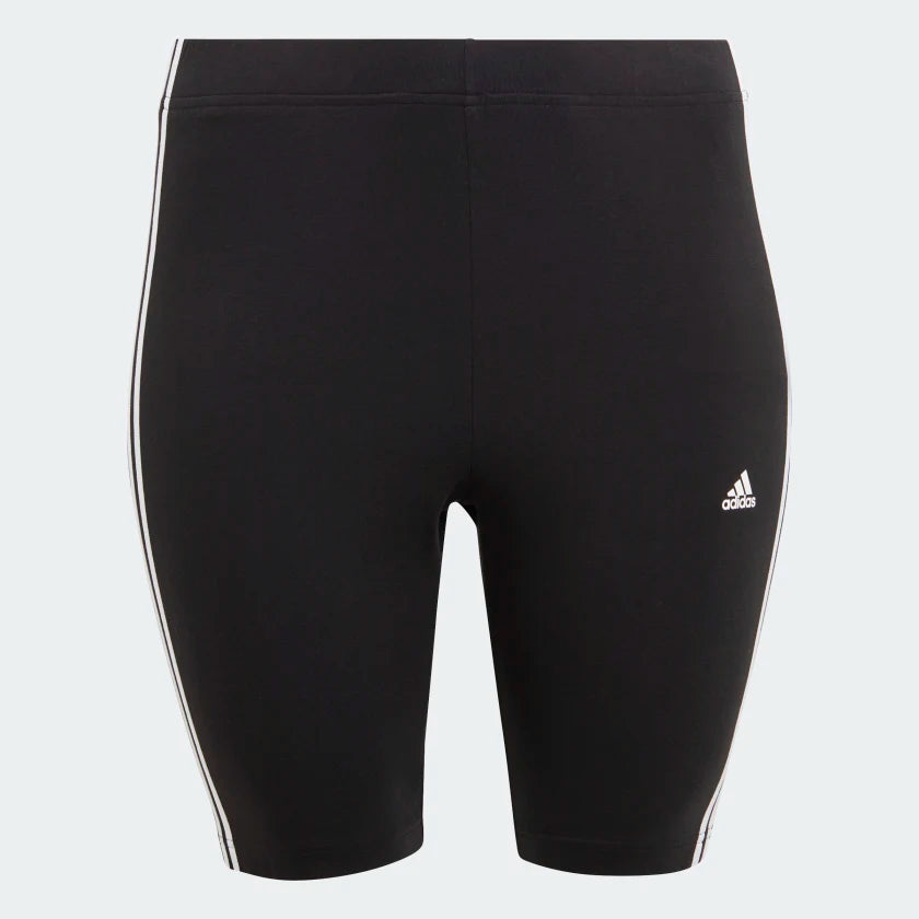 AA-E19 (Adidas women's essentials 3-stripes bike shorts black/white) 32292560 ADIDAS