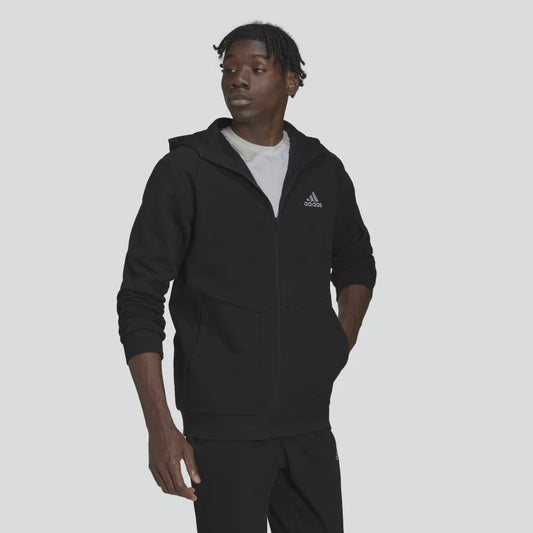 AA-G14 (Adidas essentials 4 game day full zip hoodie black/white) 52295630 ADIDAS