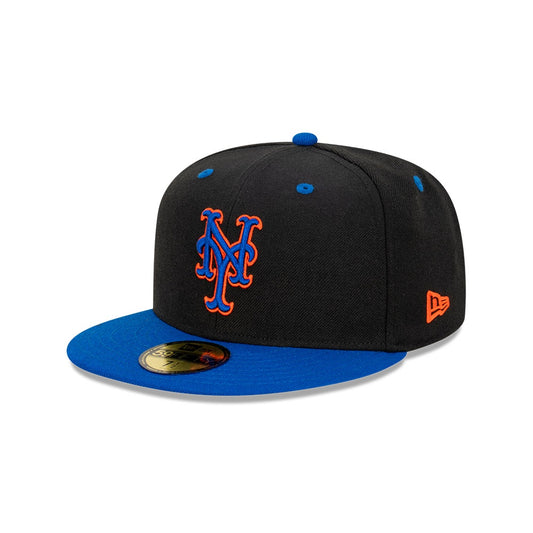 NEC-G47 (New era 5950 2 tone classic new york mets black lry fitted hat) 12394000 NEW ERA