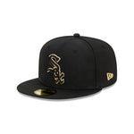 NEC-A49 (New era 5950 metallic accent chicago white sox fitted hat black/mtg) 32293750 NEW ERA