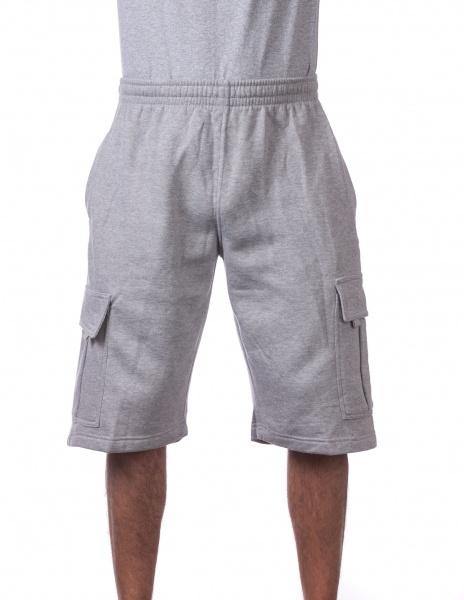 PC-T (Pro Club Men’s Cargo Fleece Shorts- Heather Grey) - Otahuhu Shoes