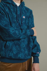 CA-S9 (Reverse weave aop brocade hoodie prestige blue) 112196521 CHAMPION