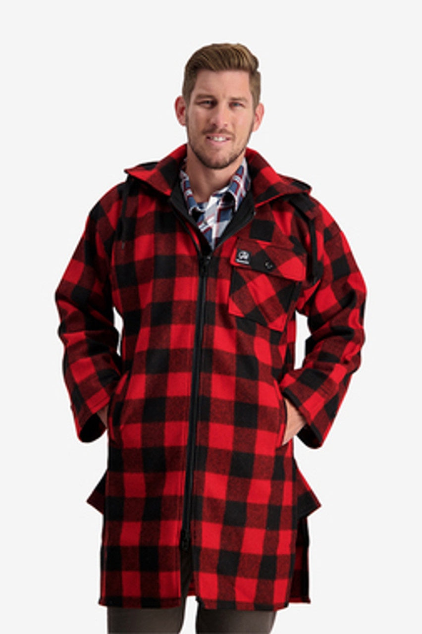 SNA-I (Swanndri check mosgiel wool bushshirt with zip front red/black) 823918095 SWANNDRI